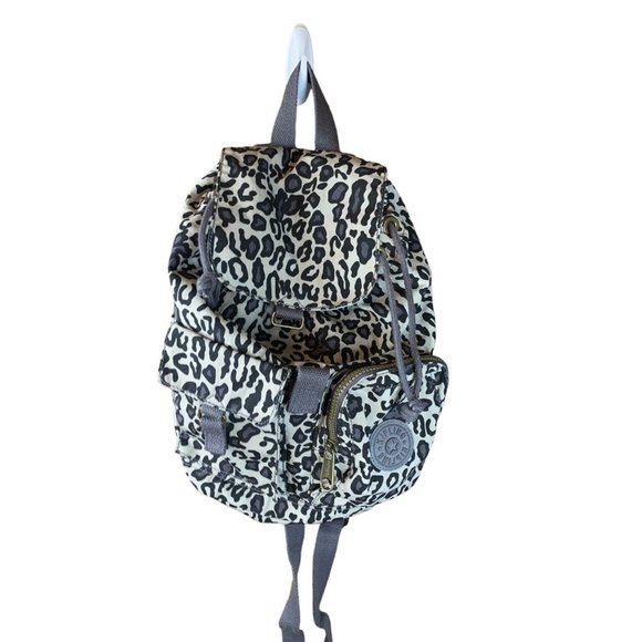 Kipling Gray Animal Print Backpack Medium Size - Picture 5 of 13
